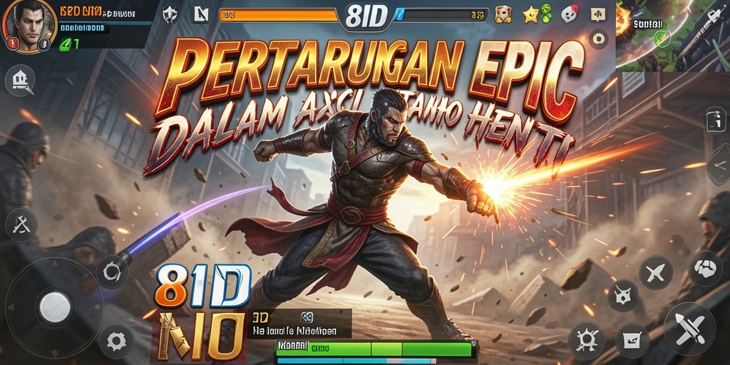 Screenshot utama menunjukkan aksi mendebarkan dalam game 8ID.
