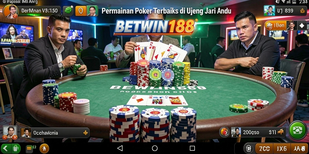 Tampilan gameplay BETWIN188 dengan suasana poker yang mendebarkan.