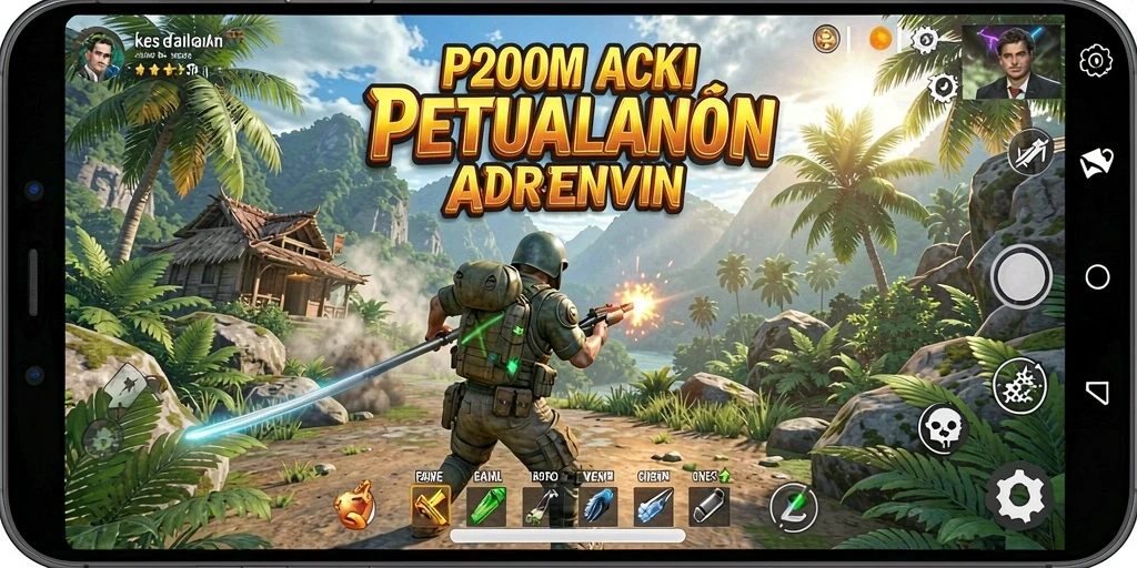 Tangkapan layar utama P200M menampilkan aksi pertarungan yang mendebarkan.