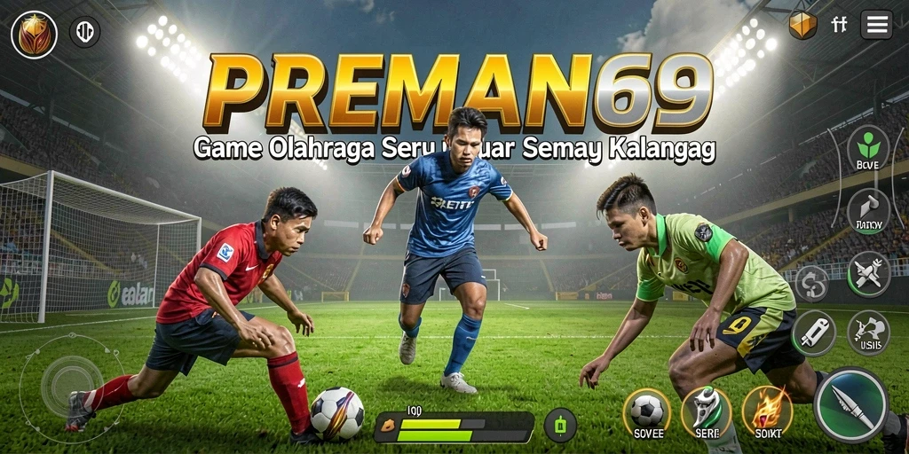 Screenshot gameplay PREMAN69 menampilkan aksi olahraga yang seru.