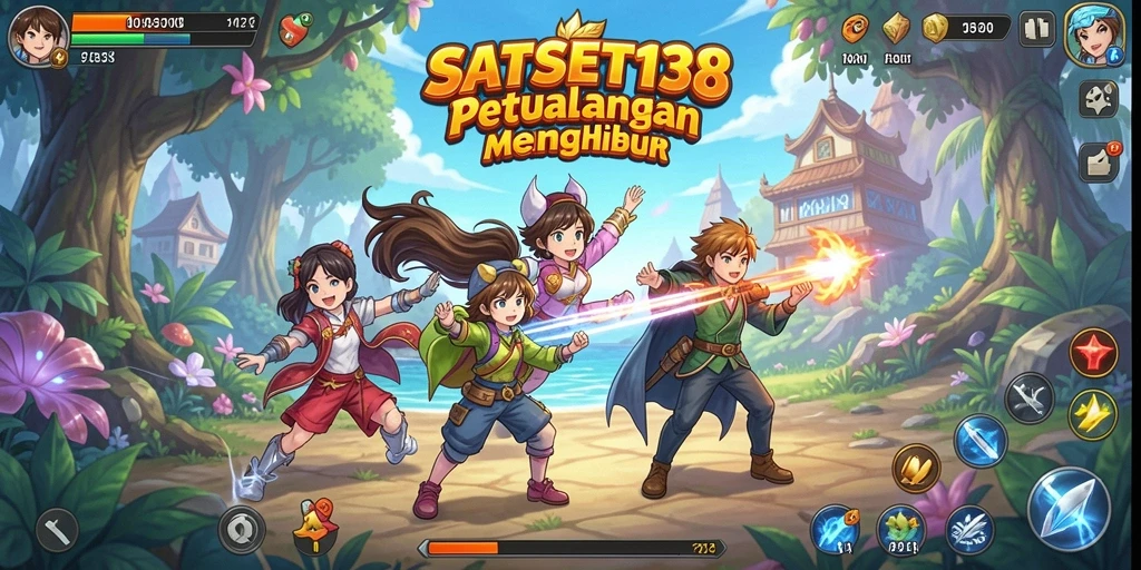 Tampilan gameplay SATSET138 yang penuh aksi dan karakter anime menarik.