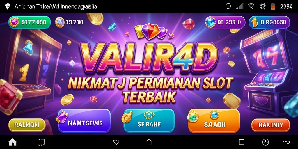 Screenshot gameplay VALIR4D menampilkan slot yang penuh warna.