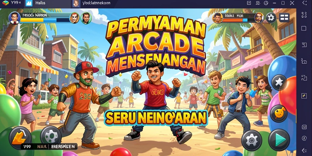 Tampilan gameplay Y89 yang menawan di level Arcade.